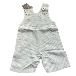 VTG NWT M. Ferrari Best & Co 24m Gingham Short Overalls Shortalls Classic Italy